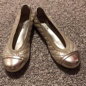 American Eagle Gold Glitter Ballerina Flats